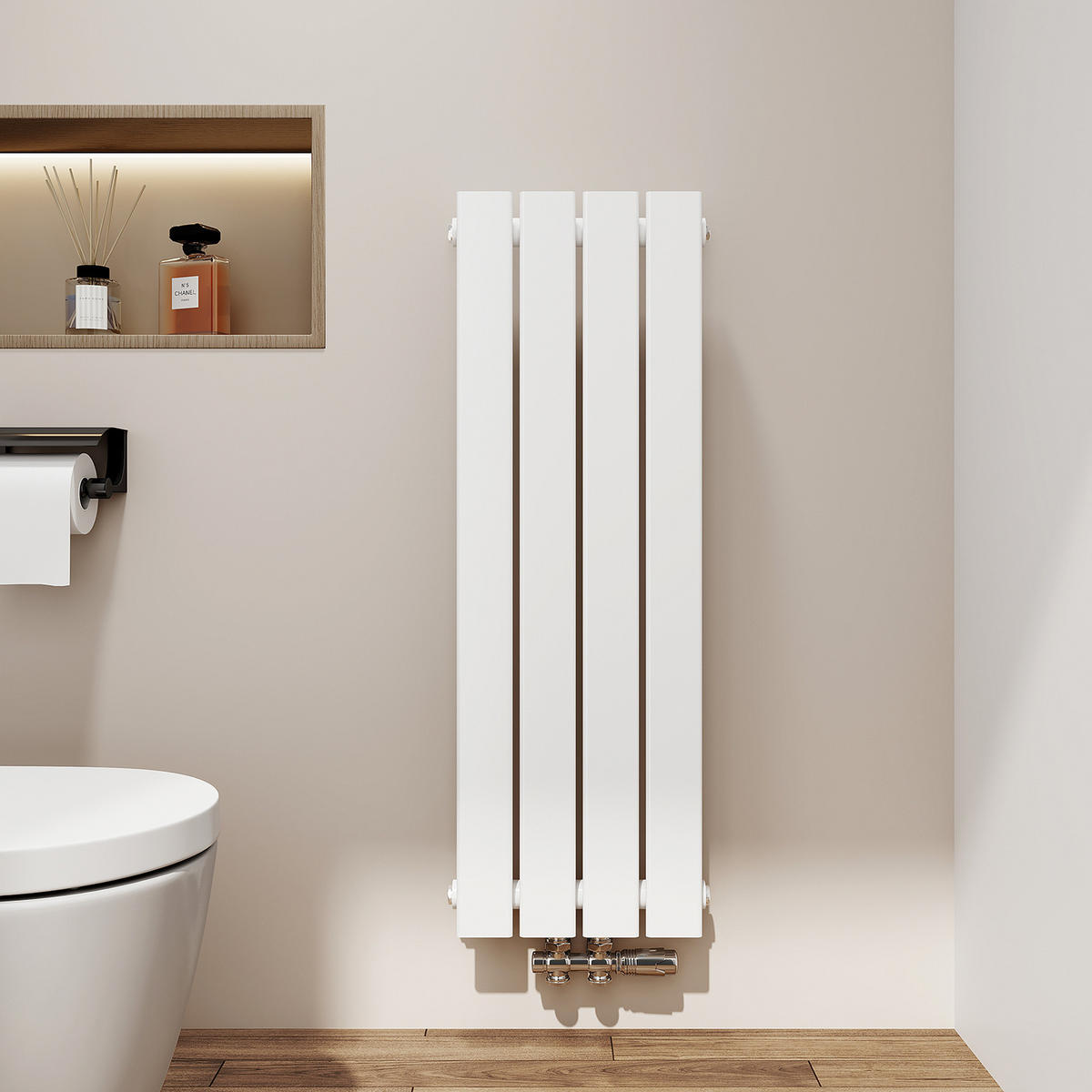 HEIZKÖRPER Flachheizkörper Weiß 90/30/4,9 cm - Weiß, Metall (30/90/4.9cm) - EMKE