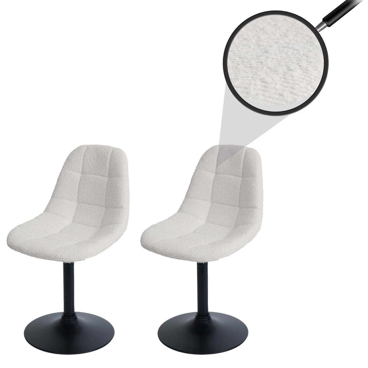 ESSZIMMERSTUHL Cremeweiß 2er-Set - Weiß, Textil (47/83/43cm) - MCW