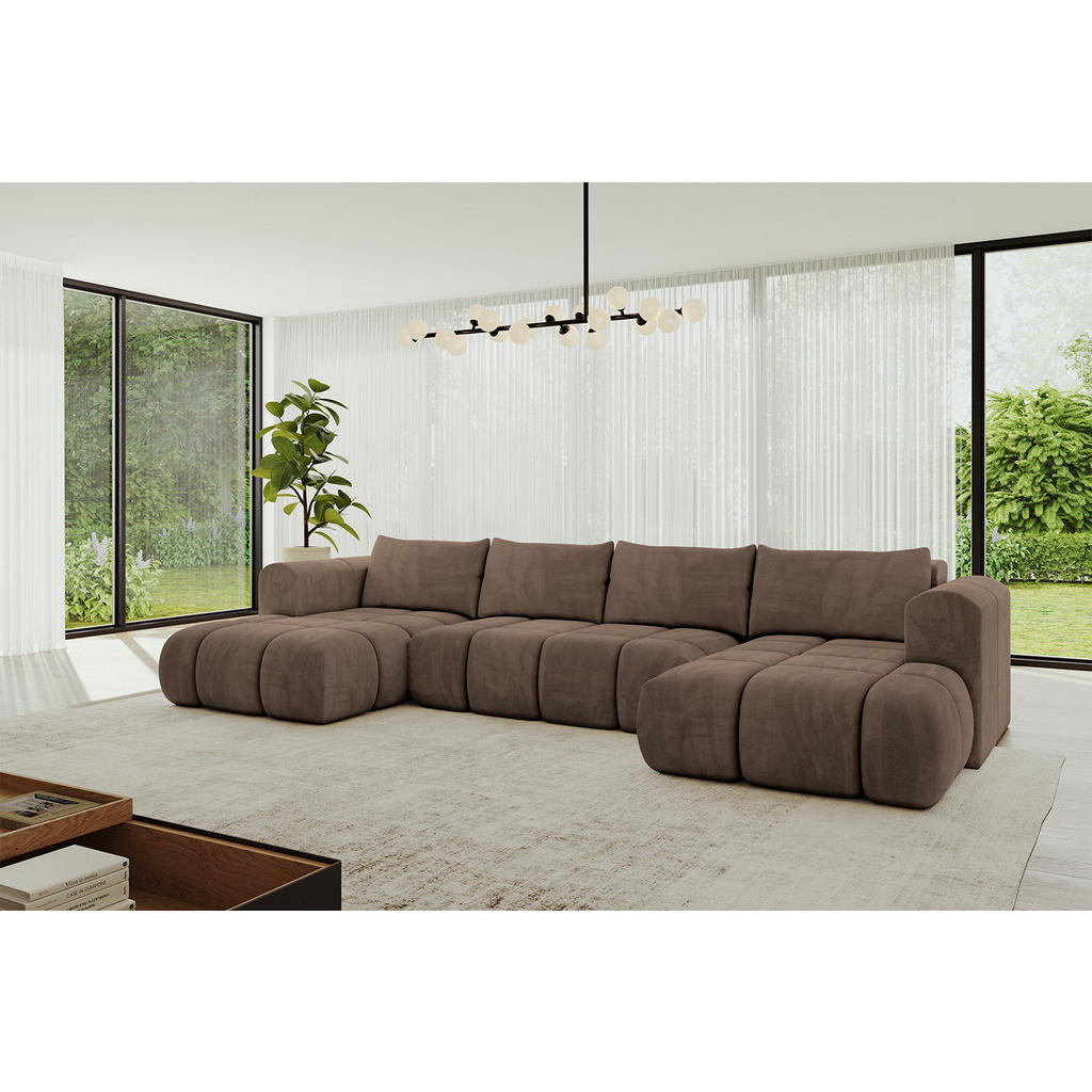 Thumbnail - Altdecor Wohnlandschaft, Braun, Textil, 6-Sitzer, U-Form, 414x90x180 cm, Wohnzimmer, Sofas & Couches, Wohnlandschaften, ...