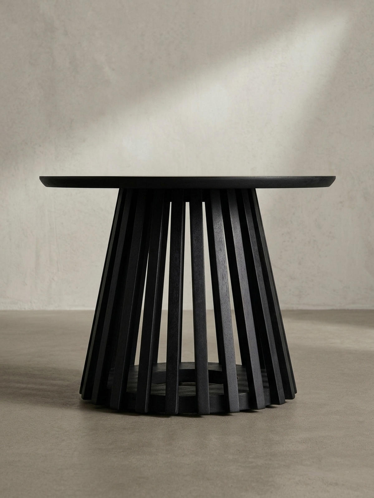 COUCHTISCH Schwarz Massivholz Mango Rund 60x60x41 cm mit Gittergestell Modern - Schwarz, Holz (60/60/41cm) - KADIMA DESIGN