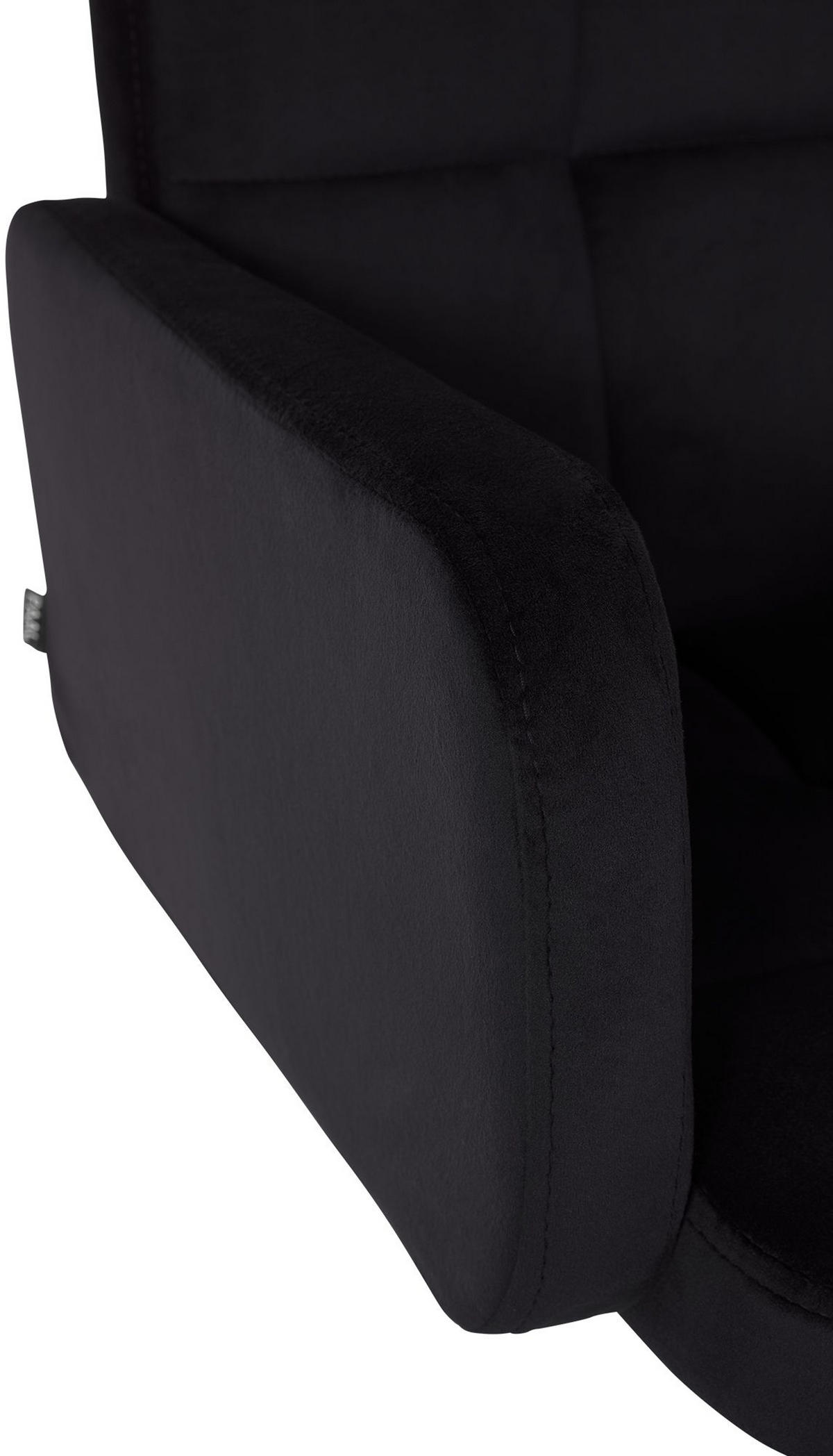 BARHOCKER Lausanne Samt schwarz schwarz - Schwarz, Textil/Metall (60/113/56cm) - TPFLiving