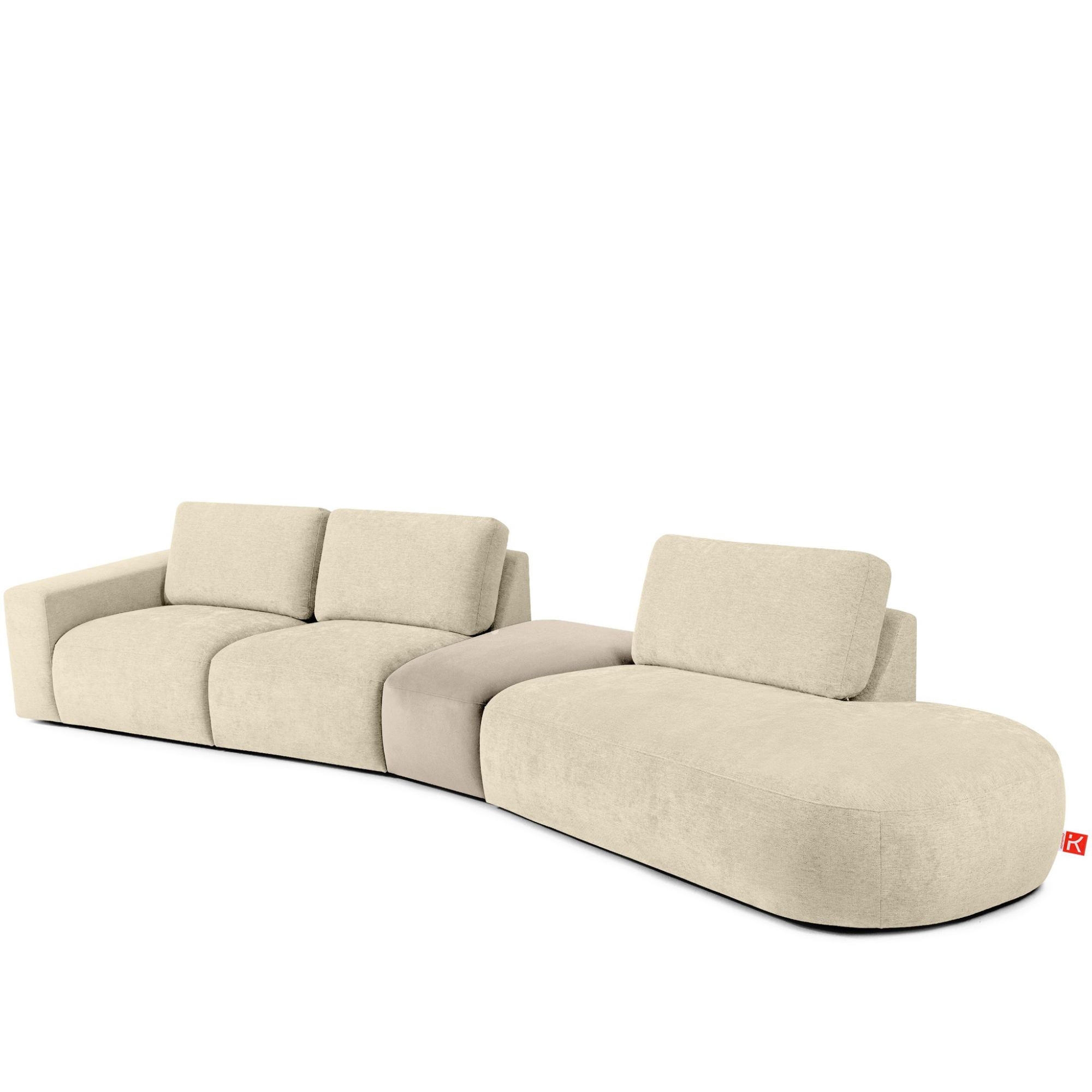 5-SITZER ECKSOFA ZUCCO Chenille rechts, Creme - Creme, Textil (430/84/105cm) - KONSIMO®
