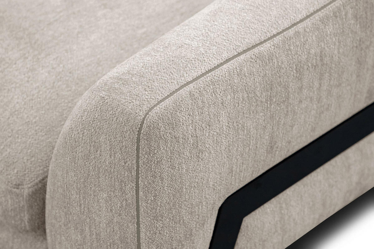 ECKSOFA WINTER 4-Sitzer, ecru - Ecru/Schwarz, Holzwerkstoff/Textil (158/269cm) - Courtois Laville