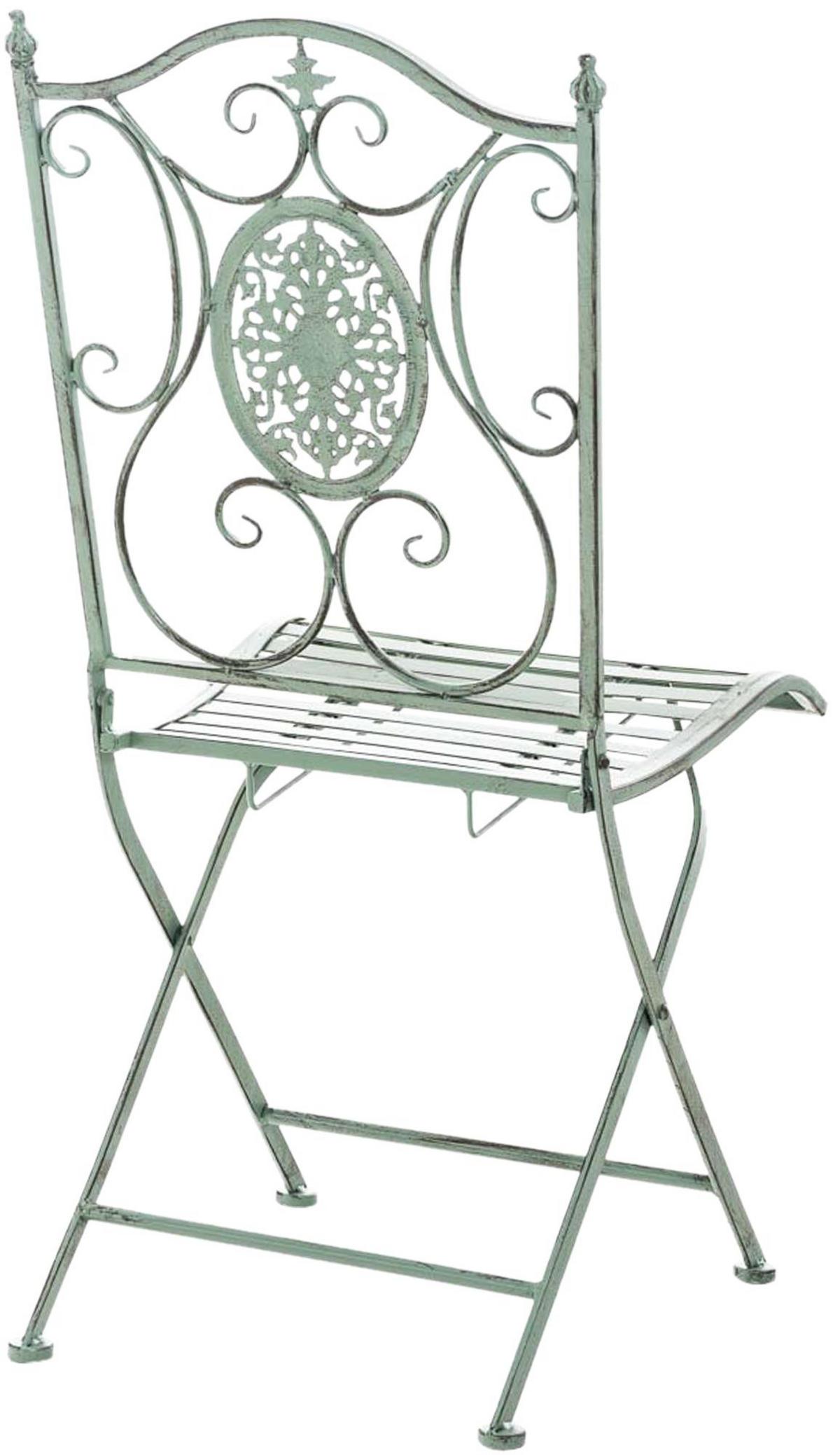 GARTENKLAPPSTUHL Metall Antik-Grün - Grün, Metall (42/91/49cm) - CLP