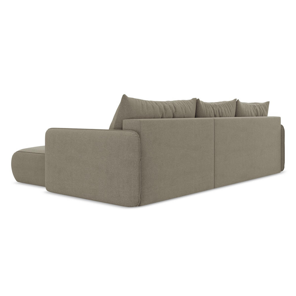 ECKSOFA mit Schlaffunktion Strukturstoff Stoff Beige - Beige/Schwarz, Kunststoff/Textil (240/148cm) - LaMiaSofa