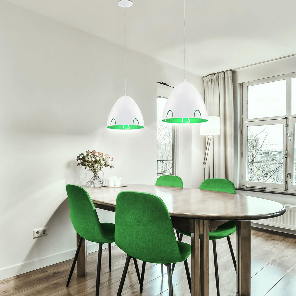 LED HÄNGELEUCHTE Metall Weiß FRASSI - Weiß, Metall (27.5/27.5/110cm)