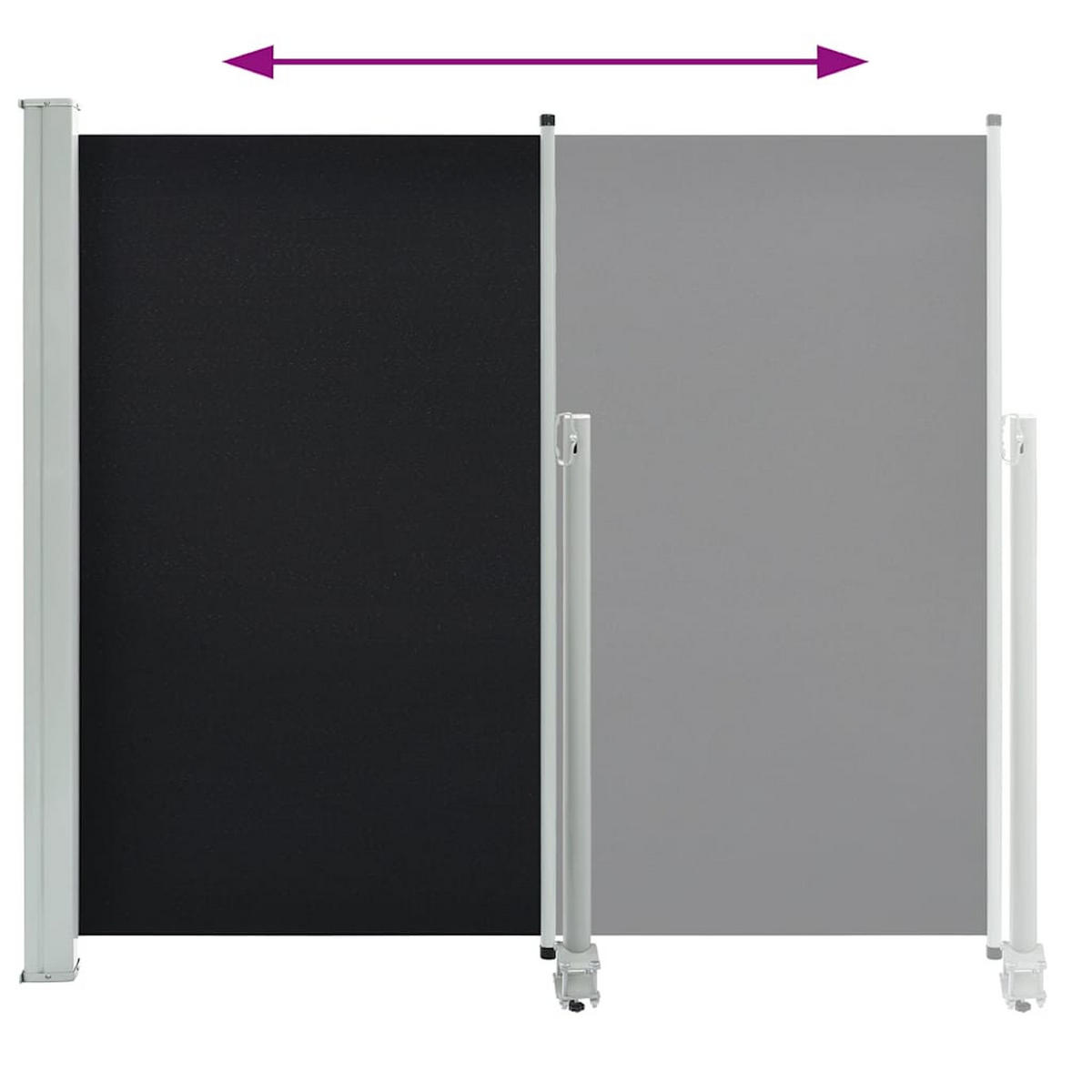 AUSZIEHBARE Seitenmarkise 140x300 cm Schwarz - Schwarz, Textil (300/140/300cm) - furnicato