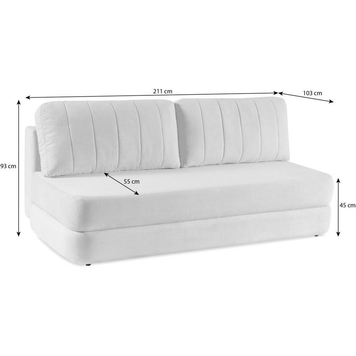 SCHLAFSOFA 3-Sitzer Orin mit Schlaffunktion, Grau - Schwarz/Grau, Textil (211/93/103cm) - Beautysofa