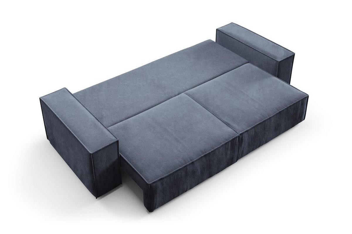 SCHLAFSOFA mit Bettkasten Hellblau - Anthrazit, Textil (255/88/102cm) - Furnisell