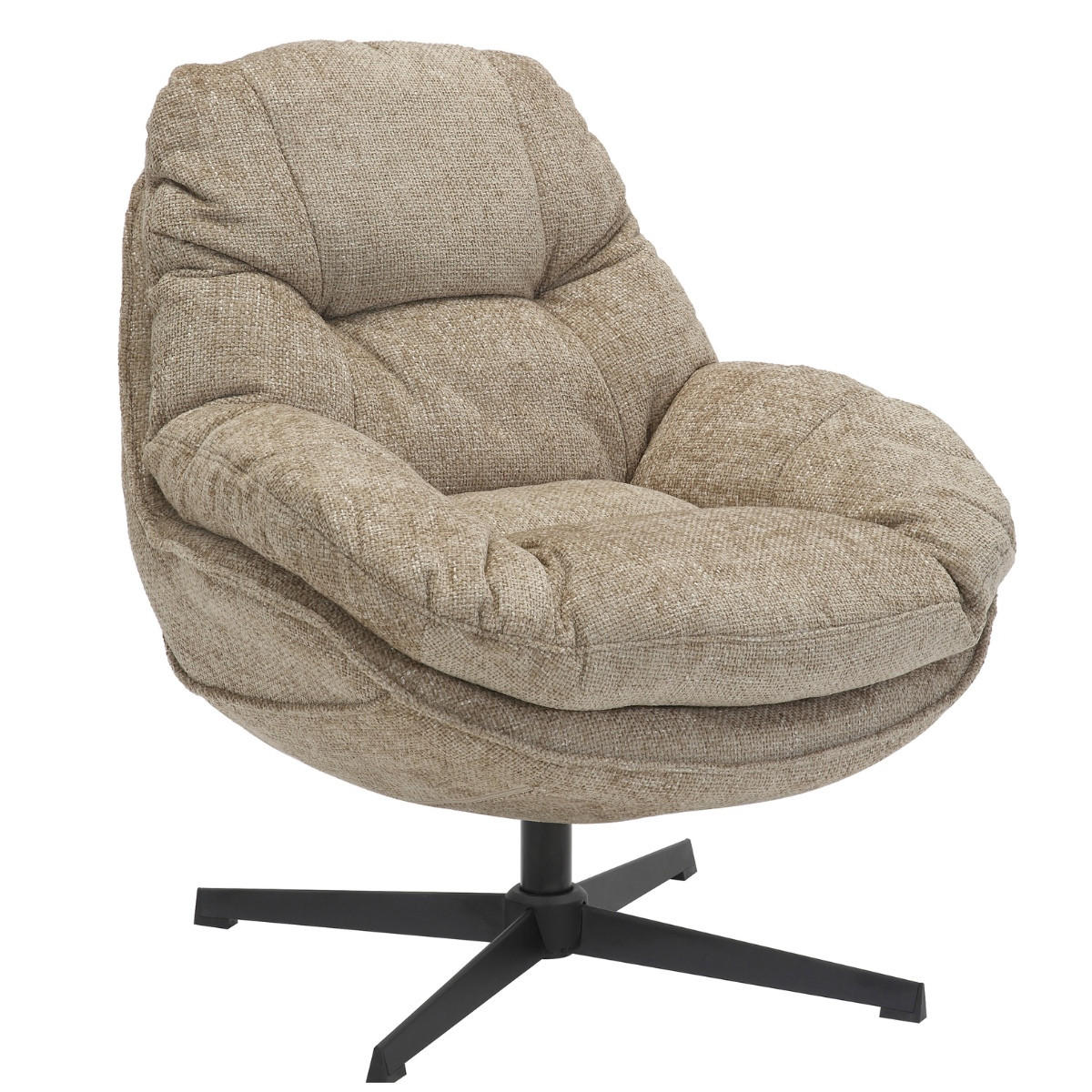 DREHSESSEL aus Stoff, Taupe - Taupe, Metall (88/91/81cm) - Giga Meubel