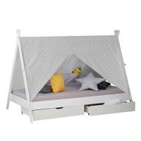 KINDERBETT mit Stauraum 90/200 cm weiß - Weiß, Holz (208/153/121cm) - Homestyle4u