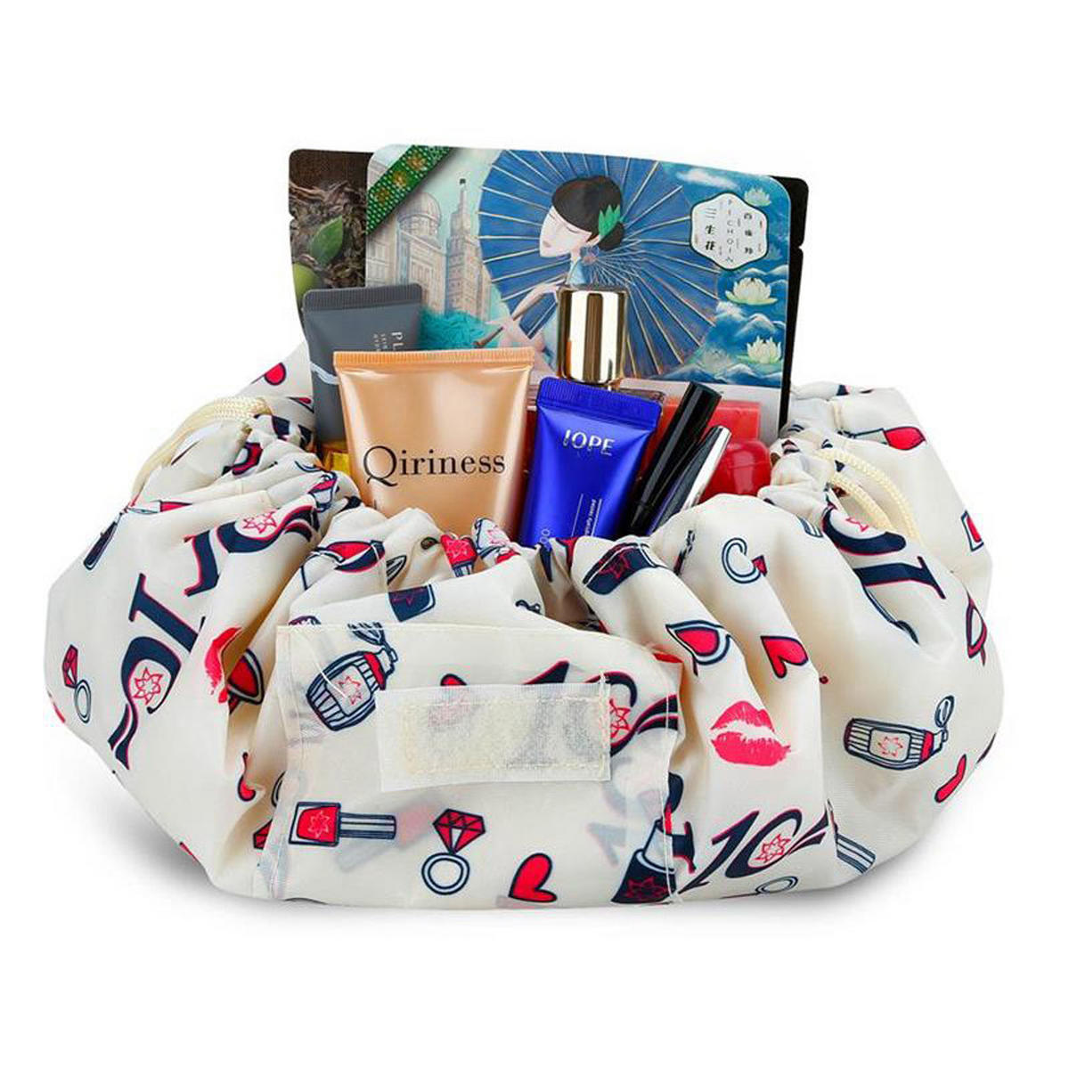 KOSMETIKTASCHE mit Reißverschlussfächern - Weiß, Kunststoff (54/62cm) - Intirilife