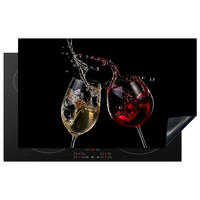 HERDABDECKPLATTE Rotwein - Weißwein - Glas - Schwarz 85x52 cm - Weinrot, Kunststoff (85/0.2/52cm) - MuchoWow