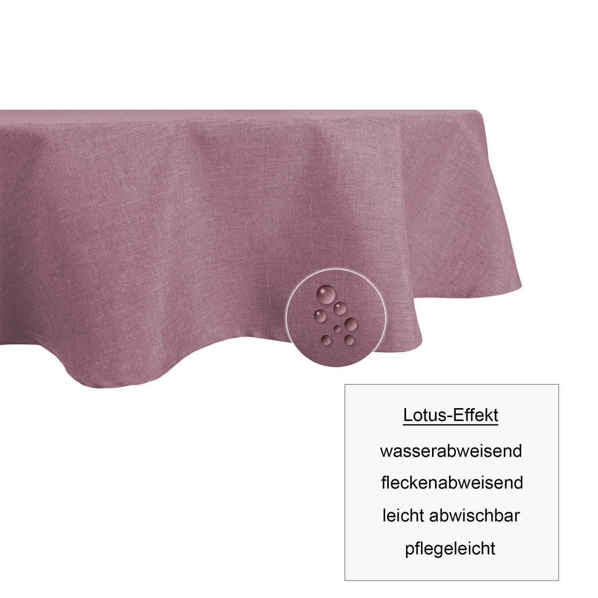 TISCHDECKE Leinenoptik 160/260 cm oval Altrosa - Altrosa, Textil (160/260cm) - TiborTex