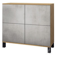 KOMMODE Rova Beton Oxid Optik - Hellgrau, Holzwerkstoff (92.5/84.5/35cm) - Vladon