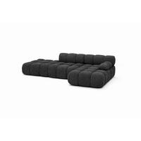 ECKSOFA L-Form Modular Mit Hocker, Bouclé-Stoff Abriamo, Graphit, Rechts, Selia - Graphitfarben, Holz (285/160cm) - Kaiser Möbel
