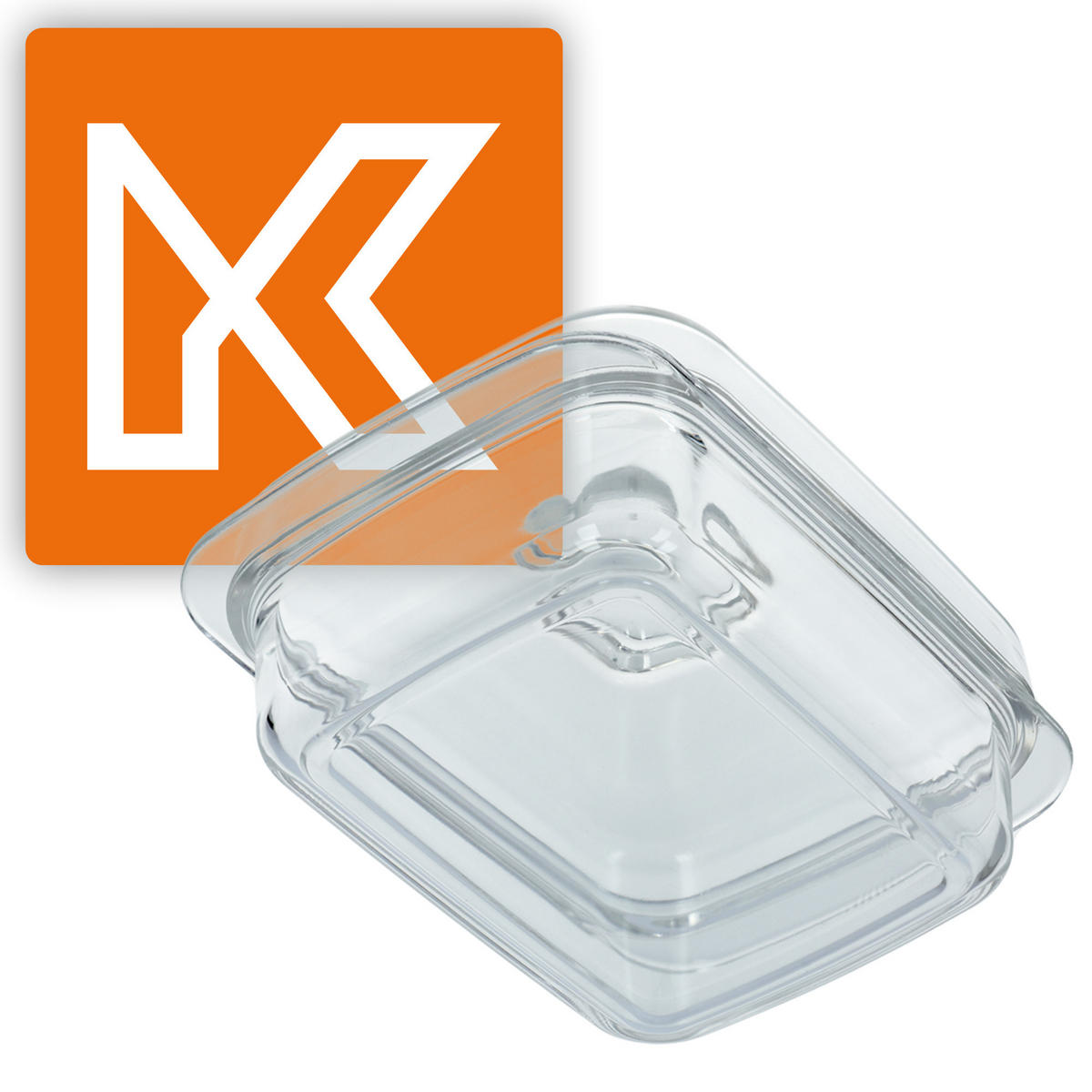 BUTTERDOSE mit Deckel, 11 x 7 cm - Transparent, Glas (11/10.5/16cm) - KADAX