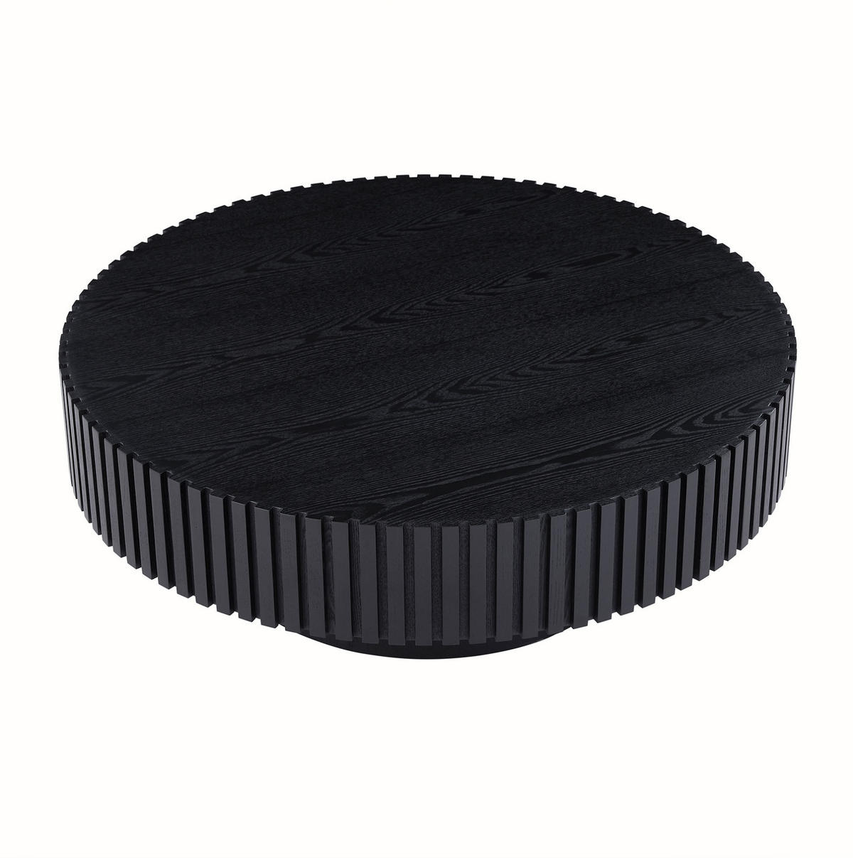 COUCHTISCH 80/80/35 cm rund mit handgefertigter Kante und pflegeleichter Oberfläche, Schwarz - Schwarz, Holzwerkstoff (80/80/35cm) - Redom