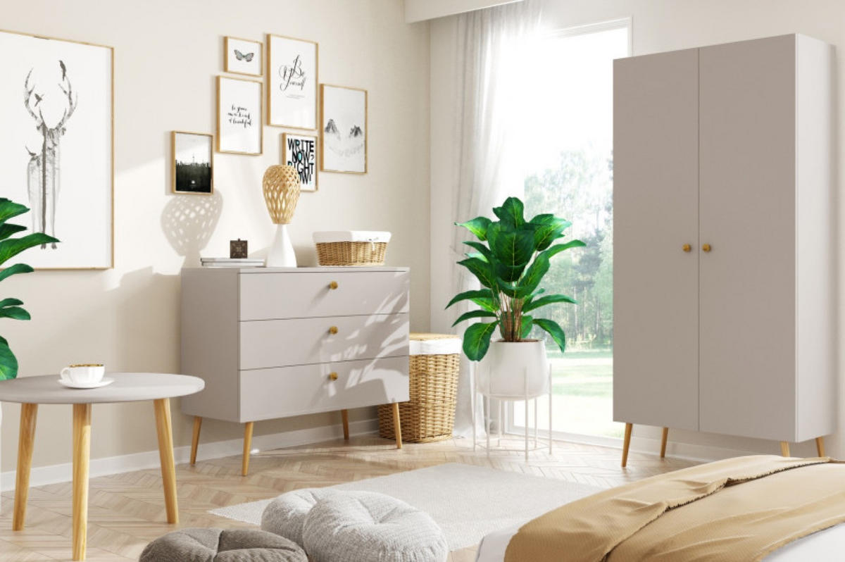 TISCH Kaschmir Boho Rund Mit Massivholzbeinen 1x1x49 cm - Kaschmir/Beige, Holzwerkstoff (1/1/49cm) - Sepro Meble