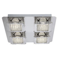 LED DECKENLEUCHTE SCHELLI Silber Kristalloptik - Silberfarben, Metall (29/29/6.5cm) - Globo Lighting