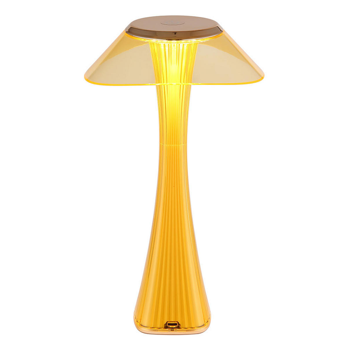 LED TISCHLEUCHTE Ambra Gold - Goldfarben, Kunststoff (15.1/15.1/27.4cm) - Globo Lighting