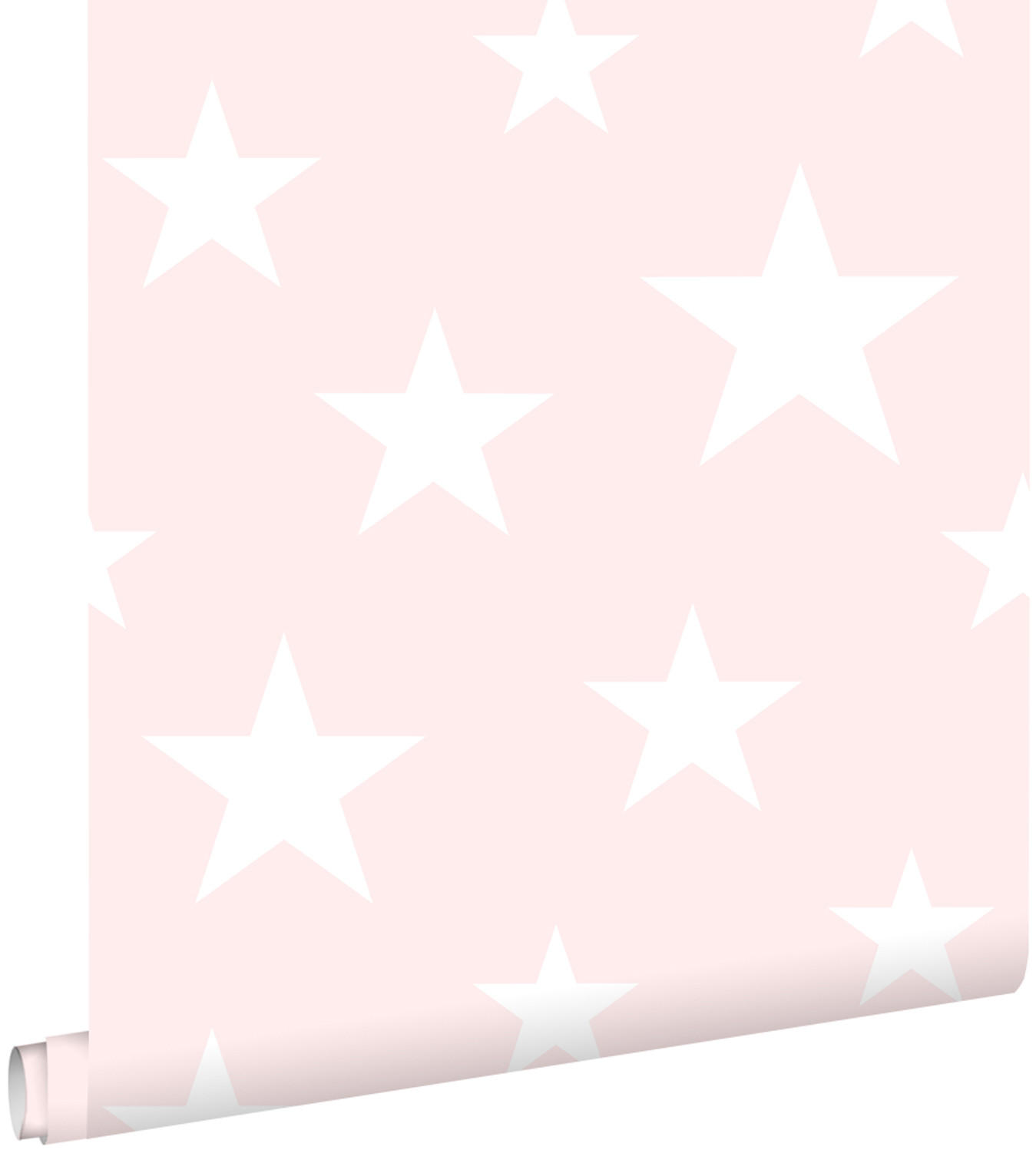 TAPETE große und kleine Sterne 53 cm x 10.05 m - Pink, Papier (53/0.1cm) - ESTAhome