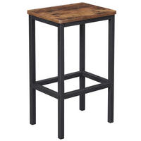 BARHOCKER Dunkelbraun, Schwarz Stahl, 40/30/65 cm - Dunkelbraun/Schwarz, Holzwerkstoff/Metall (30/65/40cm) - Begryf