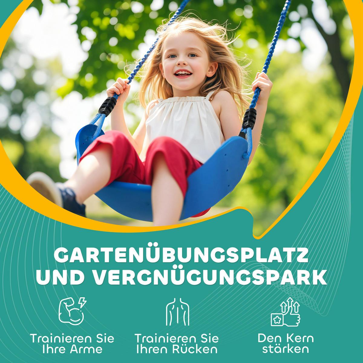 NINJA Warrior Hindernisparcours für Kinder 10 m Ninja Slackline Kit Blau - Blau, Kunststoff (5/1000cm) - AIYAPLAY