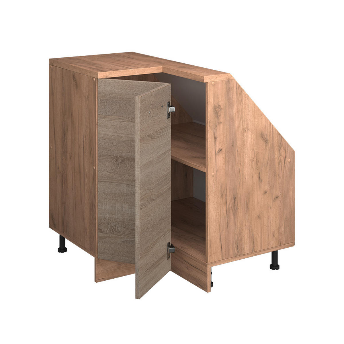 DACHSCHRÄGENSCHRANK ECKSCHRANK Rion Sonoma/Goldkraft Eiche 75.6 x 81.6 cm mit 1 Tür - Honigeiche/Sonoma Eiche, Holzwerkstoff (75.6/81.6/75.6cm) - Vicco