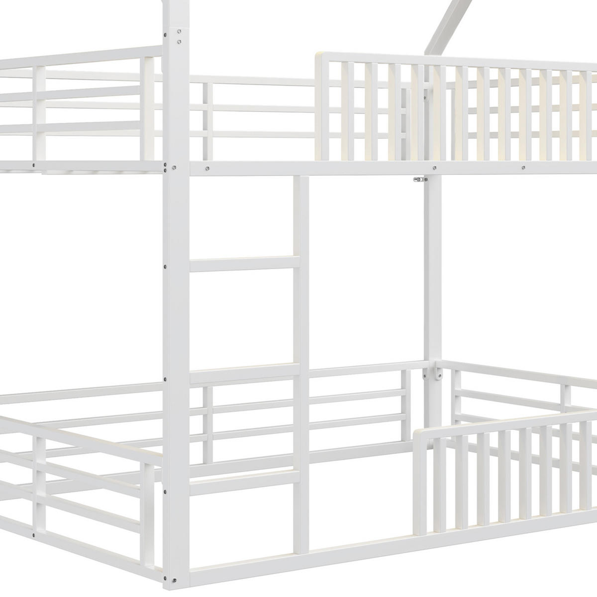 ETAGENBETT Modell Weiß 140 x 200 cm Hausform - Weiß, Metall (140/200cm) - ComfortXL