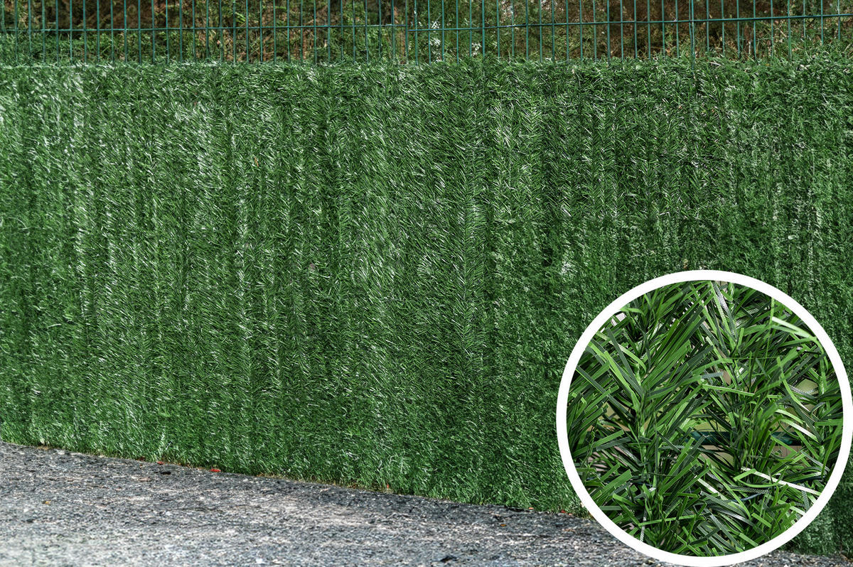 KÜNSTLICHE HECKE Pico 3m H.180cm 110 Stränge - Grün, Kunststoff (180/300cm) - Casanoov
