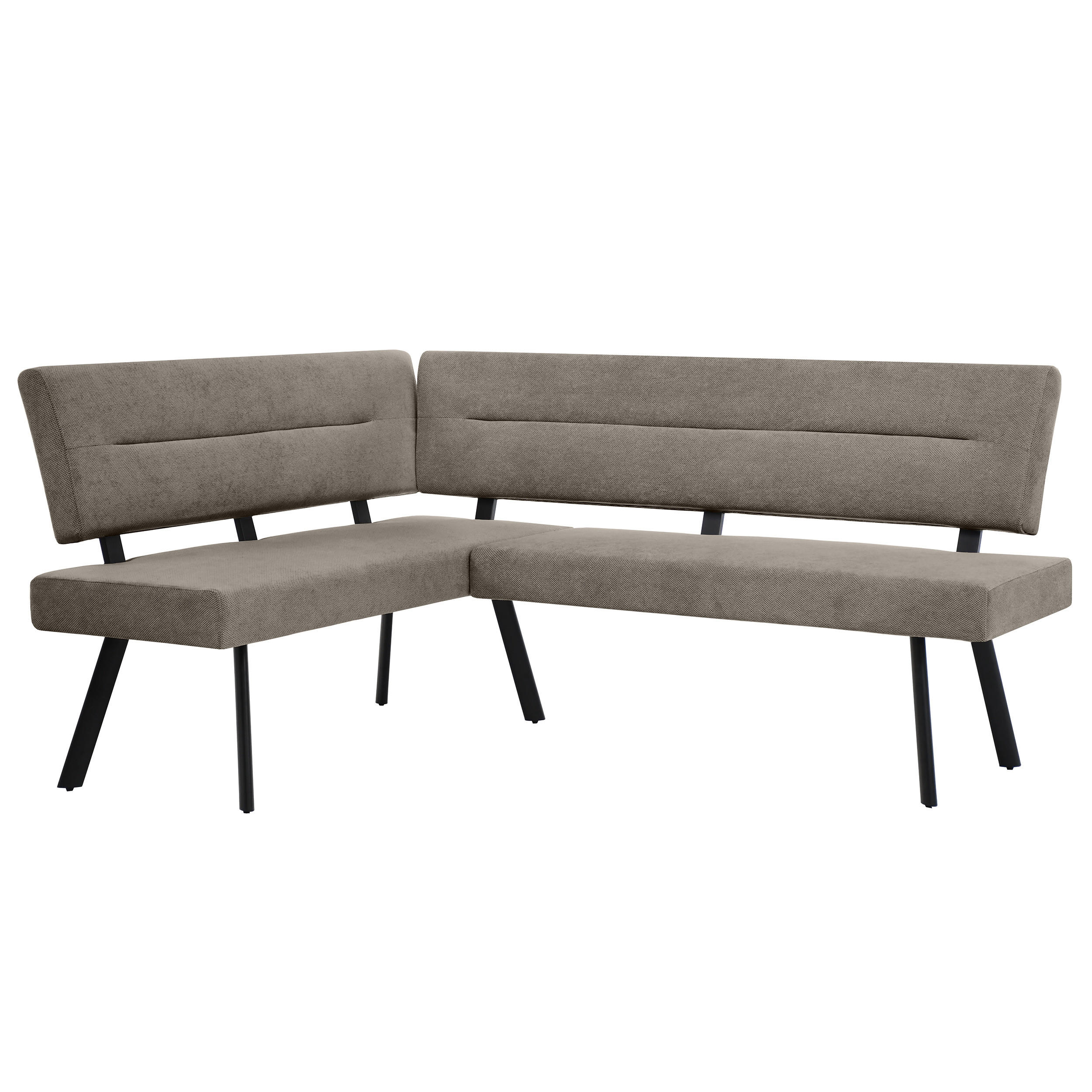 ECKBANK Zerra 192x153 cm, mit Metallbeinen, Curio-Stoff, Braun - Schwarz/Braun, Metall (192/153cm) - Beautysofa