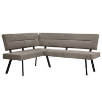 ECKBANK Zerra 192x153 cm, mit Metallbeinen, Curio-Stoff, Braun - Schwarz/Braun, Metall (192/153cm) - Beautysofa