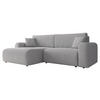 ECKSOFA Floryn L Cord - Hellgrau/Schwarz, Holz/Kunststoff (245/145cm) - MIRJAN24