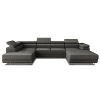 WOHNLANDSCHAFT Caris U, Seite: Rechts - Grau, Holz/Textil (348/90/205cm) - Sofnet