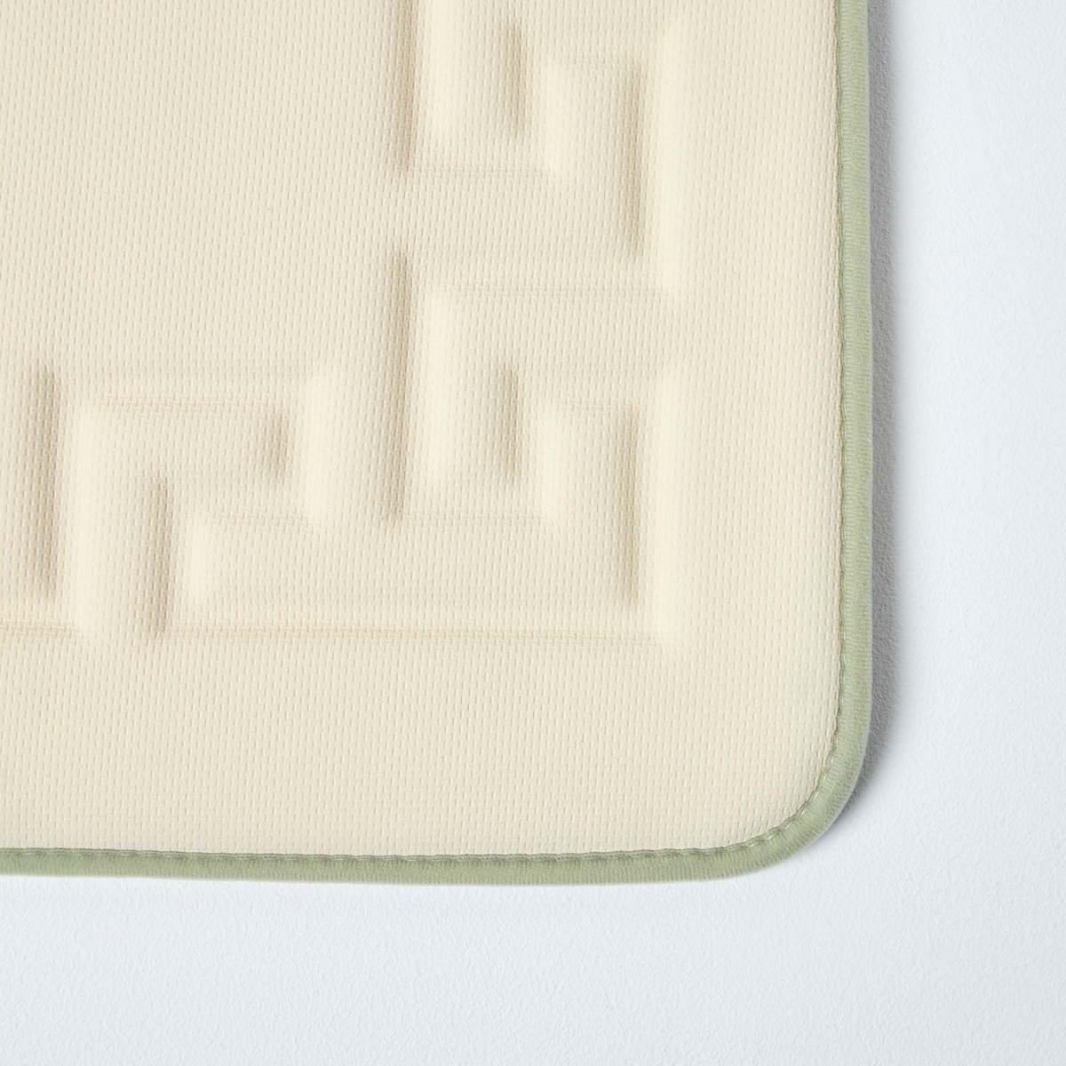 BADGARNITUR Memory Foam Mäander-Muster 2-teilig - Salbeigrün, Textil (50/80cm) - Homescapes