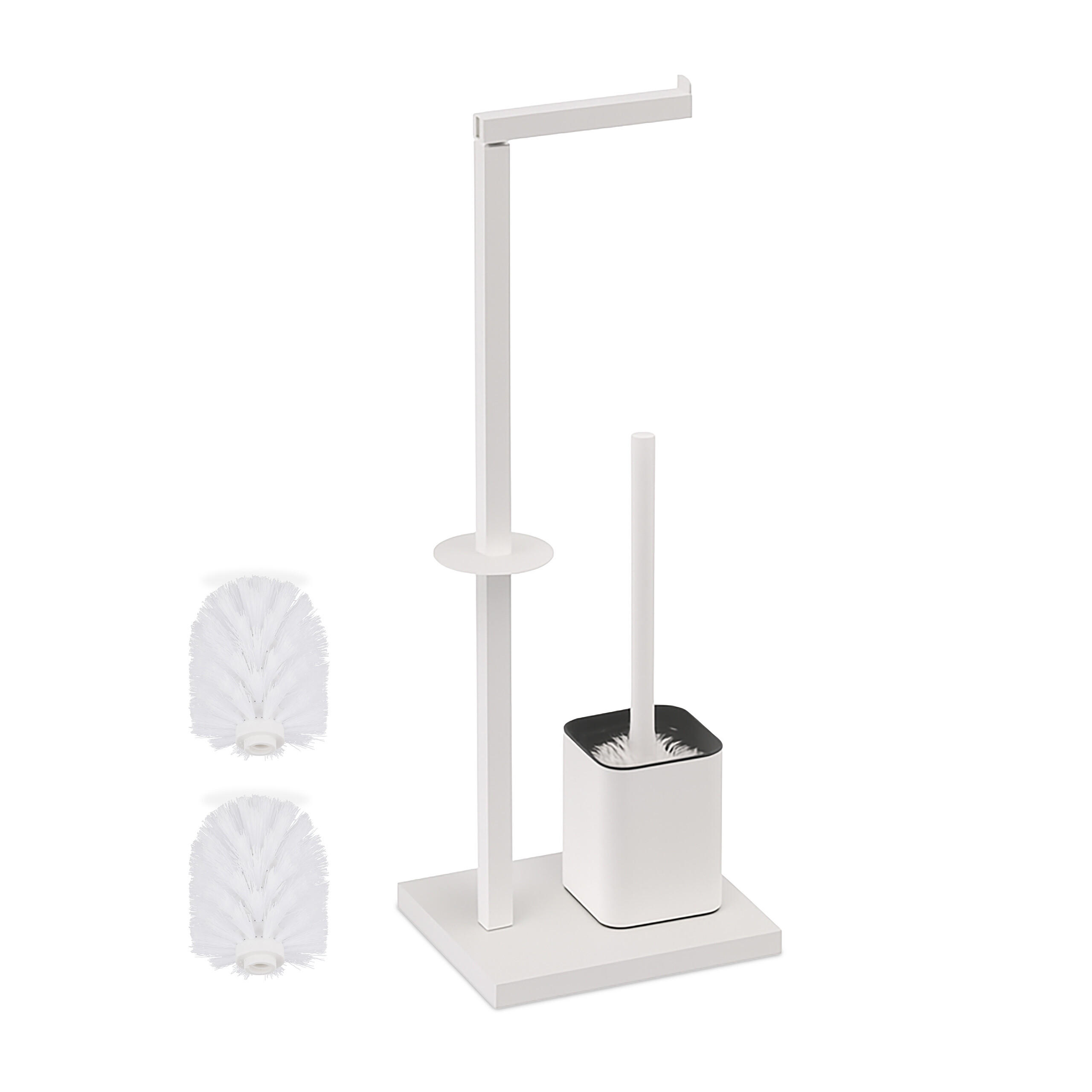 WC Garnitur - Weiß, Kunststoff/Metall (19.8/67.5/15.6cm) - Relaxdays