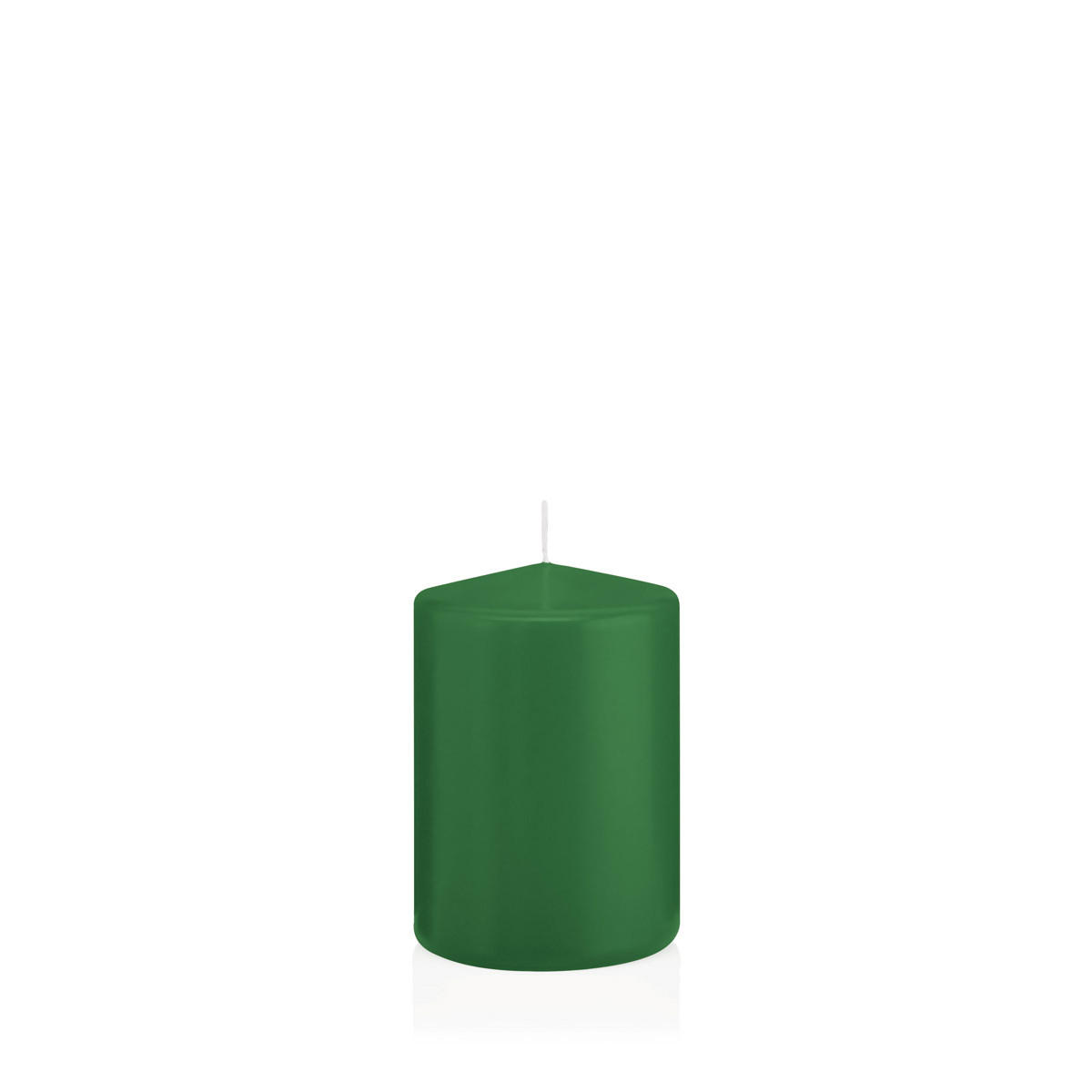 STUMPENKERZEN Dunkelgrün Ø 68 x 100 mm, 12 Stück - Dunkelgrün, Paraffin (7/10cm) - Wiedemann Kerzen