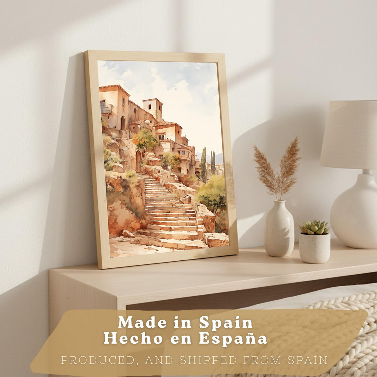 PLAKAT Sada 3 Lidé A4 Lehký dřevěný rám - béžová, papír (29.7/1/21cm) - Nacnic