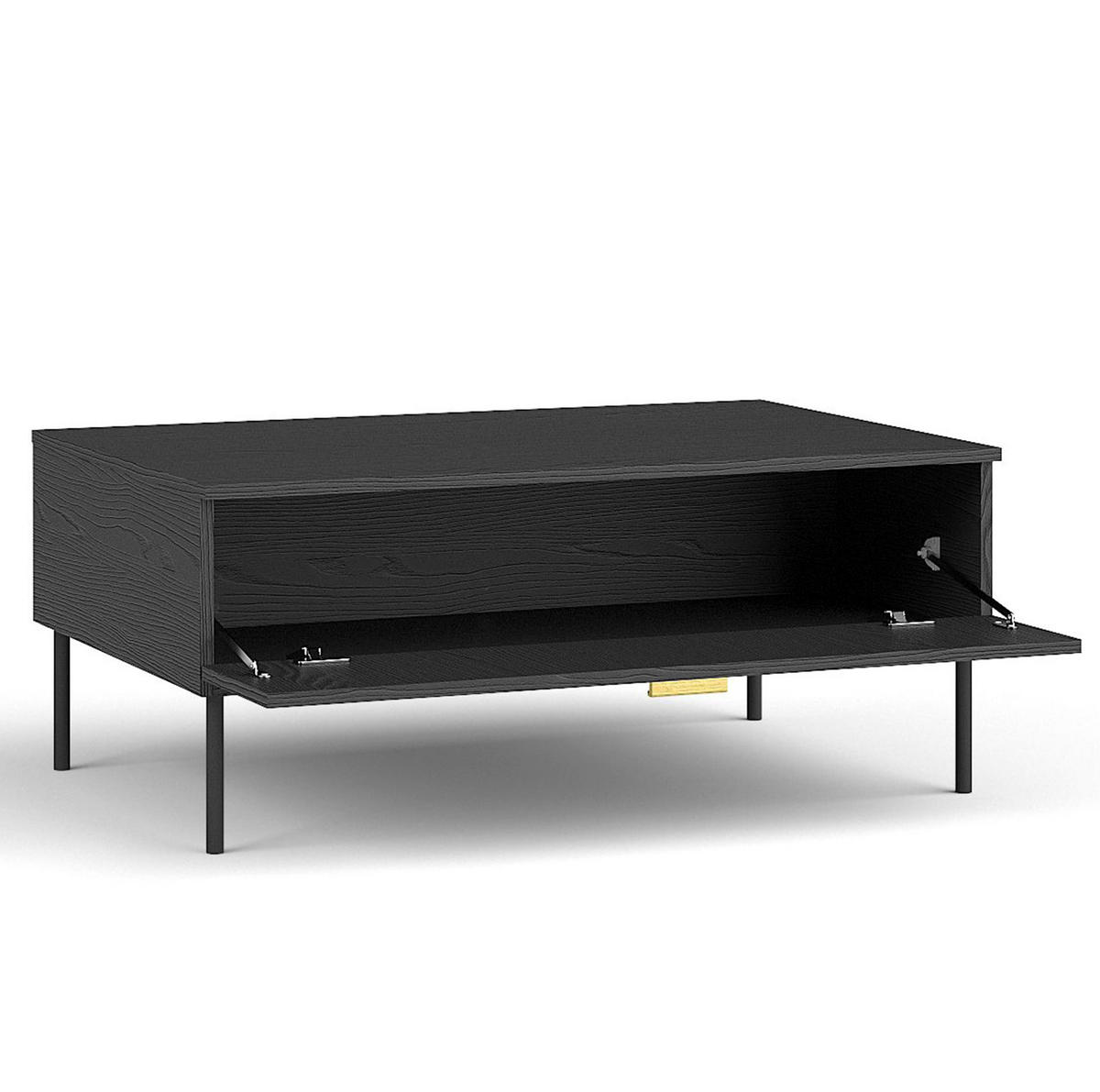 COUCHTISCH Brunelli 1T Dunkelgrau 100/41,6/66 cm - Dunkelgrau/Schwarz, Holzwerkstoff/Metall (66/100/41.6cm) - AX Living