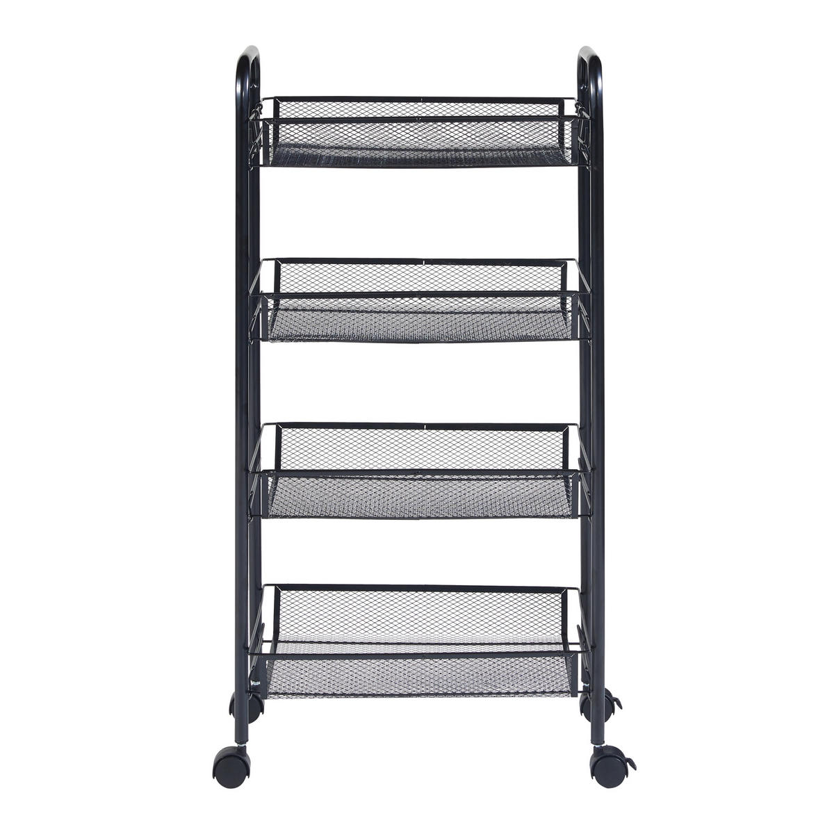 ROLLWAGEN Tromsø - Schwarz, Metall (44/83/26cm) - [en.casa]