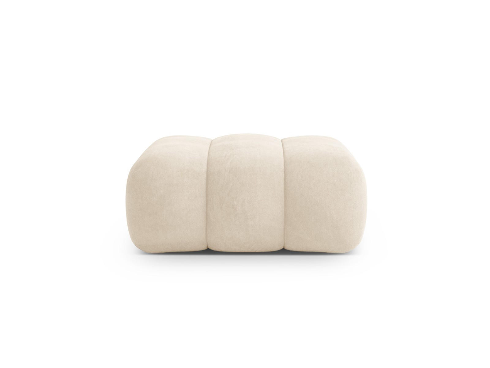 POUF Koge aus Samt leichtes beige - Creme, Textil (95/40/95cm) - Cosmopolitan Design