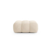 POUF Koge aus Samt leichtes beige - Creme, Textil (95/40/95cm) - Cosmopolitan Design