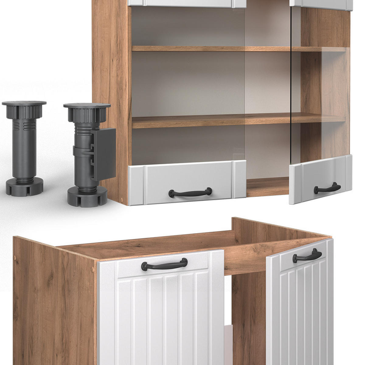 Honigeiche/Weiß, Holzwerkstoff (240/81.6/46cm) - Vicco