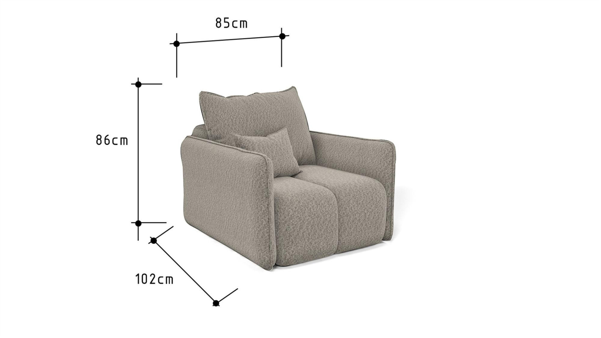 Thumbnail - Fun Möbel Sessel, Anthrazit, Textil, 85x86x102 cm, Wohnzimmer, Sessel, Polstersessel