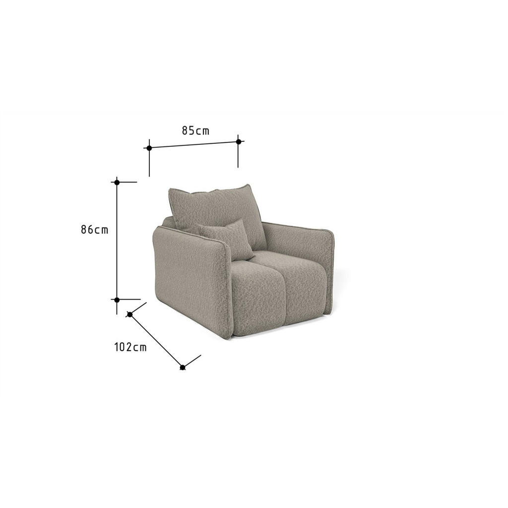 Thumbnail - Fun Möbel Sessel, Creme, Textil, 85x86x102 cm, Wohnzimmer, Sessel, Polstersessel