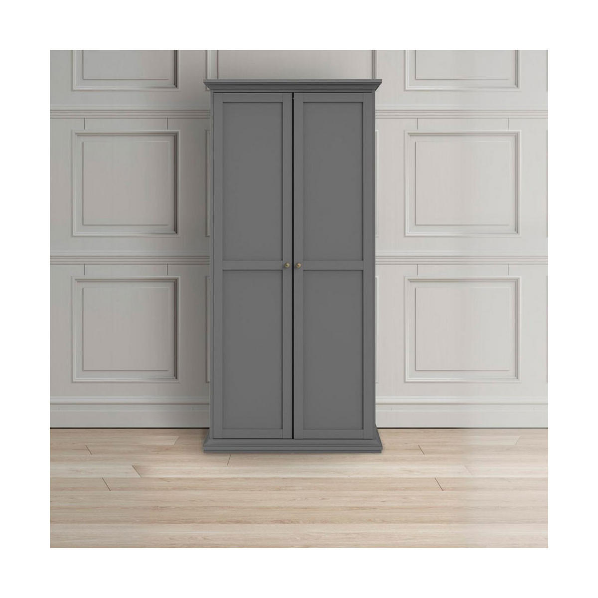 KLEIDERSCHRANK Grau - Grau, Holzwerkstoff (96/201/60cm) - ebuy24
