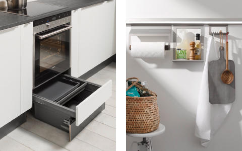 Schublade unter Backofen, Hängevorrichtung