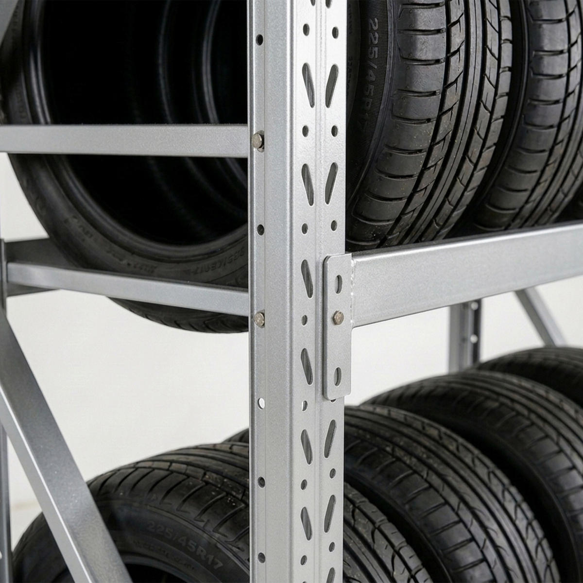 REIFENREGAL - Silberfarben, Metall (120/180/50cm) - Relaxdays