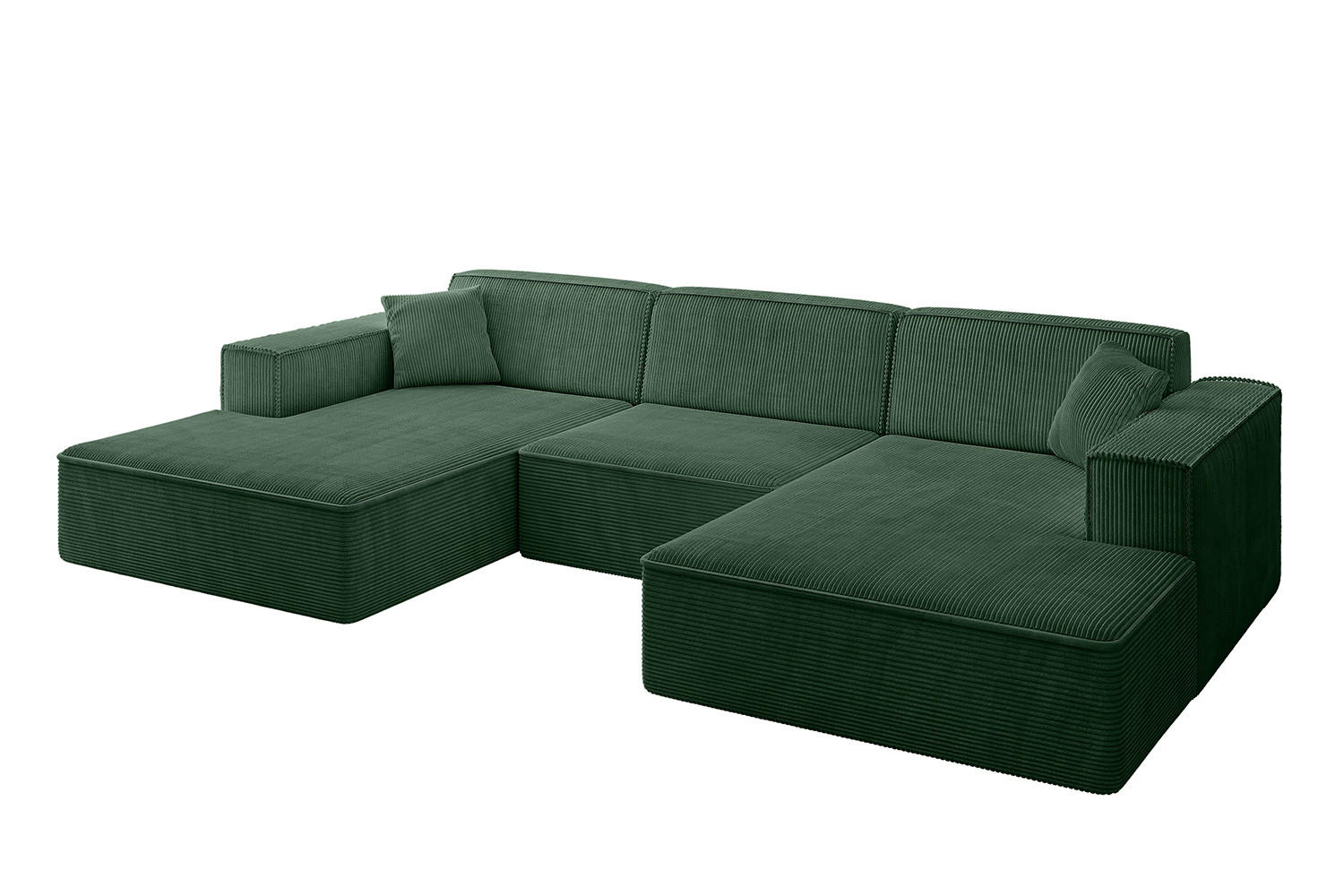 WOHNLANDSCHAFT IREA-U1-v4 - 297x165x72,5 cm Grün - Grün, Holzwerkstoff/Textil (297/72/165cm) - ALTDECOR